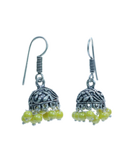 Traditional Pair of Small Jhumkas in Silver Alloy High