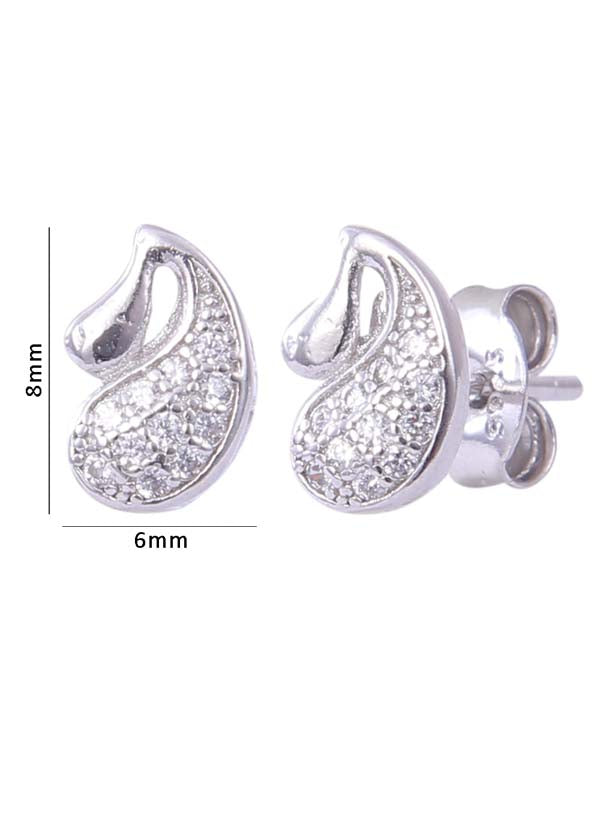 925 Sterling Silver Cute And Light Weighted Cz Studs
