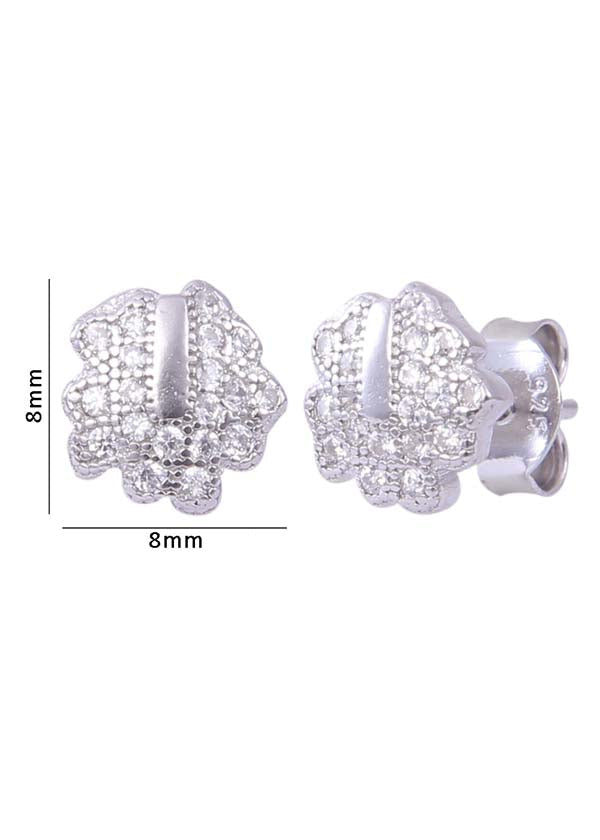 925 Sterling Silver Pair Of  Beautiful Cubic Zircon Studs