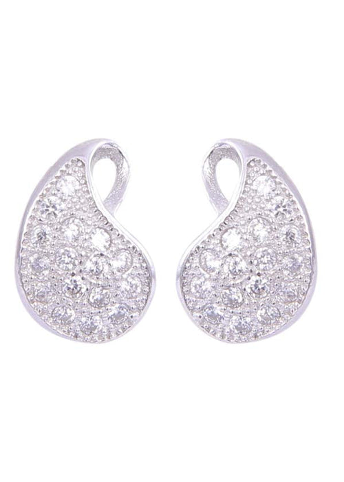 925 Sterling Silver Elegant Pair Of Cubic Zircon Stud - Default Title - Abhooshan