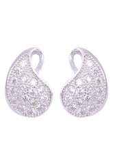 925 Sterling Silver Elegant Pair Of Cubic Zircon Stud