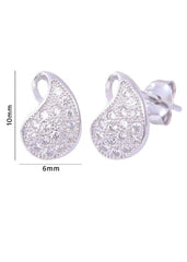 925 Sterling Silver Elegant Pair Of Cubic Zircon Stud