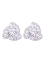 925 Sterling Silver Elegant Pair Of Flower Shape Cubic Zircon Stud