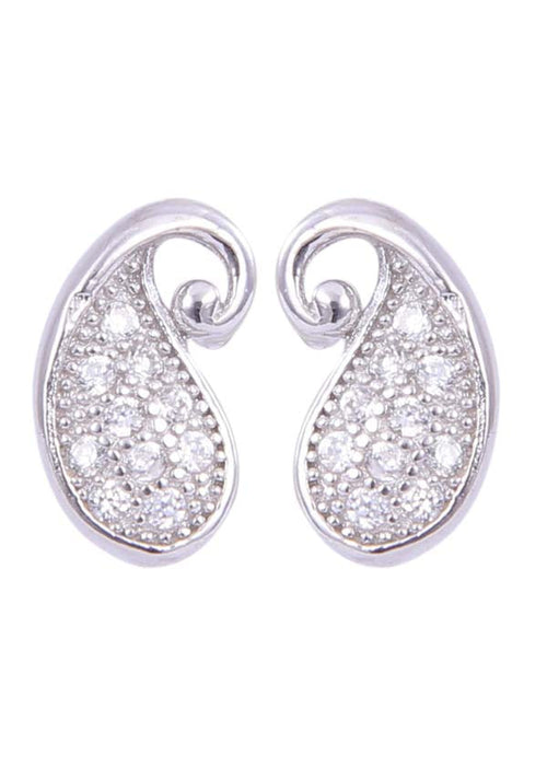 925 Sterling Silver Elegant Pair Of Small cz Stud - Default Title - Abhooshan