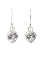 Cool white heart shape Cz Earring