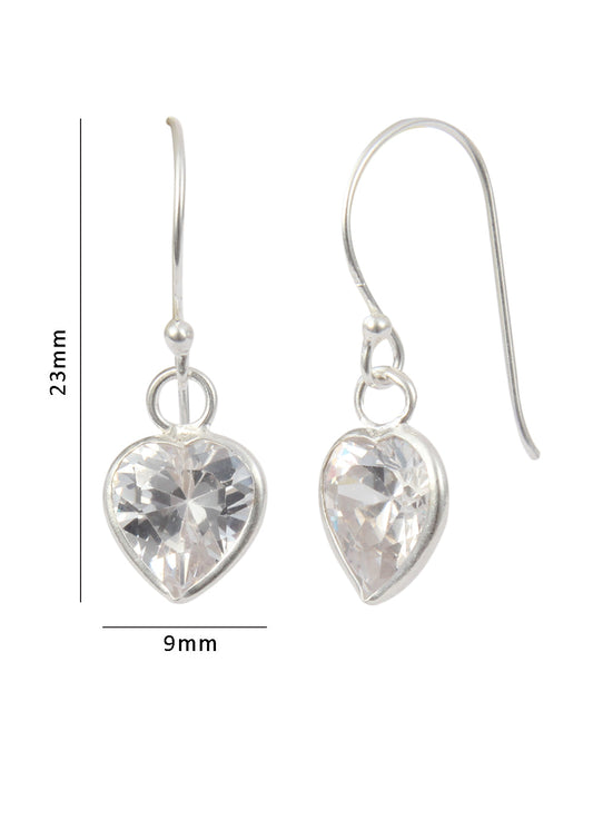 Cool white heart shape Cz Earring