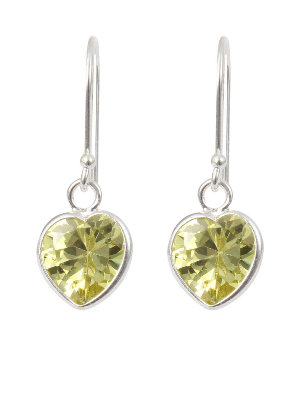 Light Orange heart shape Cz Earring