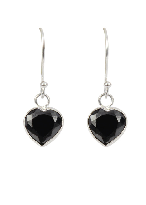 Black heart shape Cz Earring - Default Title - Abhooshan