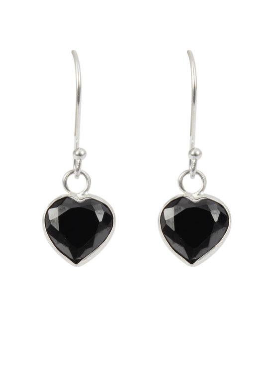 Black heart shape Cz Earring