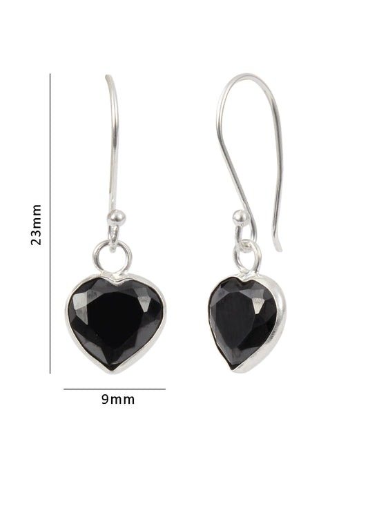 Black heart shape Cz Earring