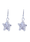 Pair of Vibrant White Star Cz Earring in 92.5 Silver Ear Wire