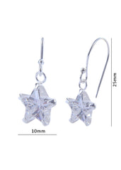 Pair of Vibrant White Star Cz Earring in 92.5 Silver Ear Wire