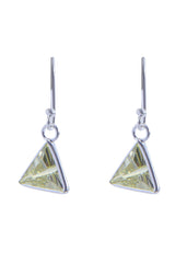 pair of Triangle shape Cz Earring in 925 Silver Ear Wire (Yellow)