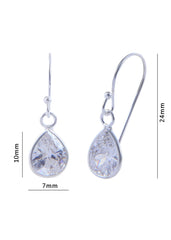 White Pear shape Cz Earring