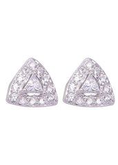 925 Sterling Silver Small Triangle Cubic Zircon Studs