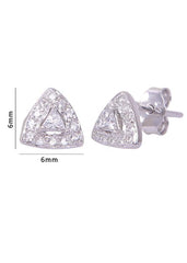 925 Sterling Silver Small Triangle Cubic Zircon Studs