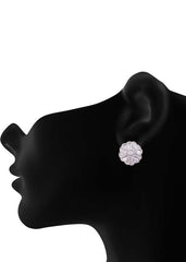 925 Sterling Silver Flower Shape Cubic Zircon Studs