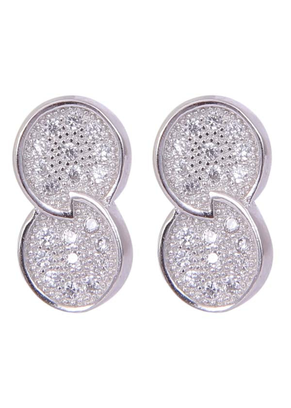 925 Sterling Silver Stylish Infinity Cubic Zircon Stud Earrings