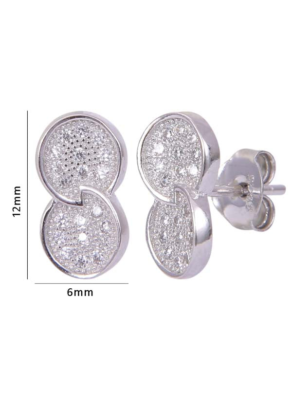 925 Sterling Silver Stylish Infinity Cubic Zircon Stud Earrings