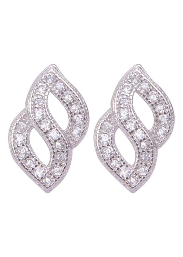 925 Sterling Silver Trendy Cubic Zircon Stud Earrings