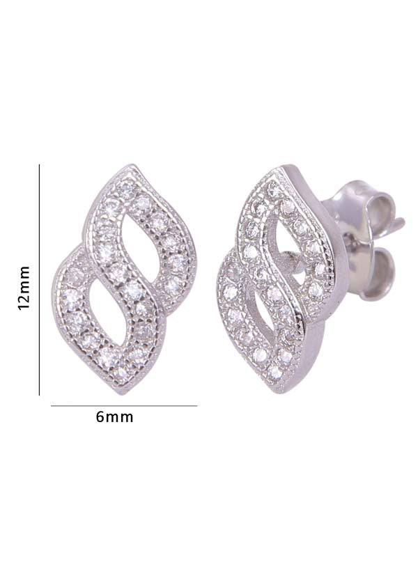 925 Sterling Silver Trendy Cubic Zircon Stud Earrings
