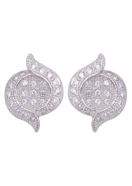 925 Sterling Silver Unique Pair of cubic zircon stud