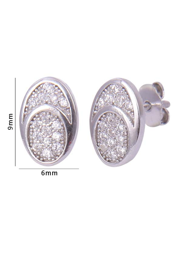 925 Sterling Silver Chic Pair of Cubic Zircon Stud Earrings