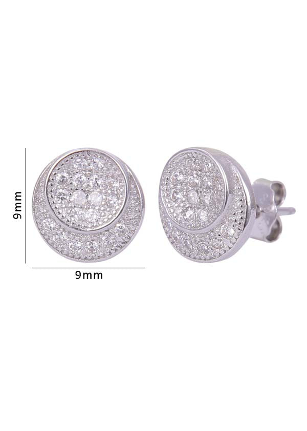 925 Sterling Silver Designer Pair of Cubic Zircon Stud Earrings