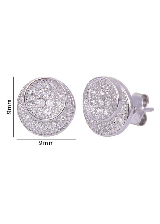 925 Sterling Silver Designer Pair of Cubic Zircon Stud