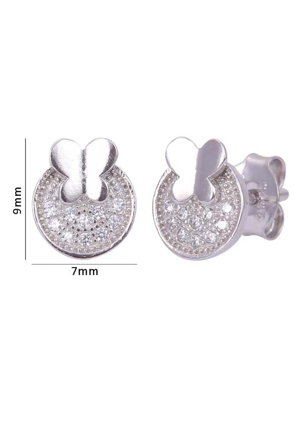 925 Sterling Silver Designer Cubic Zircon Stud Earrings
