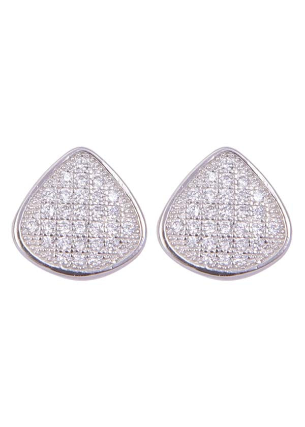 925 Sterling Silver Unique Pair of Triangle Shape Cubic Zircon Studs