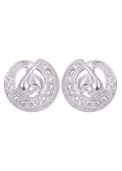 925 Sterling Silver Designer Cubic Zircon Stud