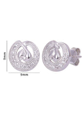 925 Sterling Silver Designer Cubic Zircon Stud