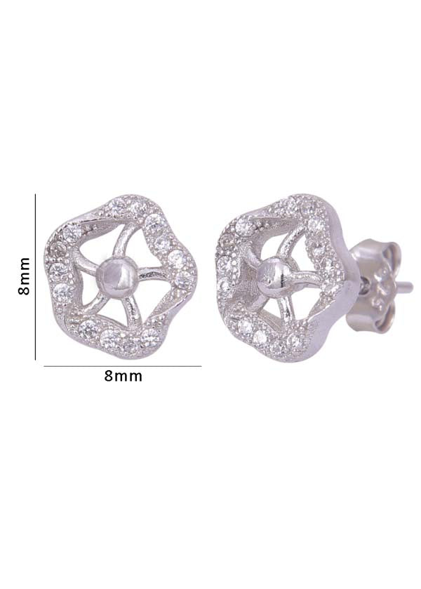 925 Sterling Silver Trendy and Stylish Cubic Zircon Stud Earrings