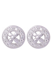 925 Sterling Silver Trendy Round Cubic Zircon Stud