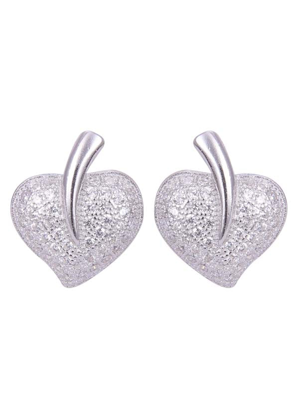 925 Sterling Silver Naughty Heart-Shaped Cubic Zircon Stud
