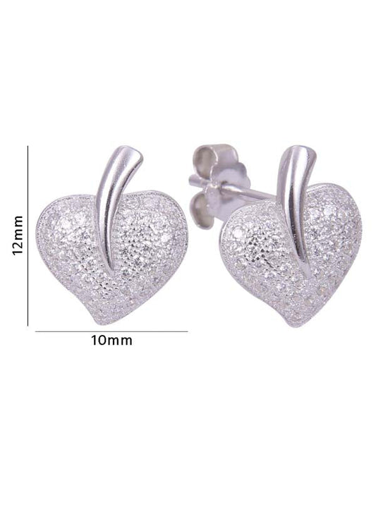 925 Sterling Silver Naughty Heart-Shaped Cubic Zircon Stud