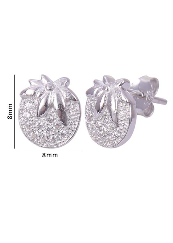 925 Sterling Silver Tomato Shape Studs Earrings