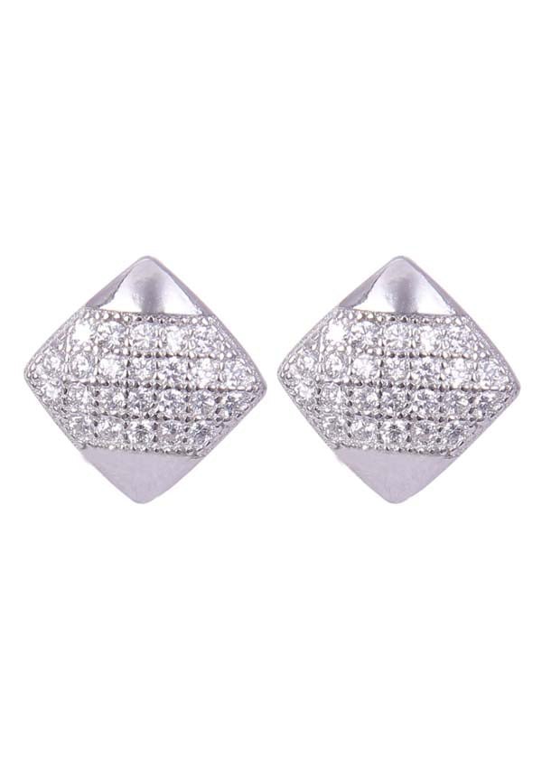 925 Sterling Silver Square Cz Studs