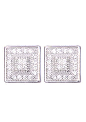 925 Sterling Silver Stylish and Trendy Square Shape Cz Studs