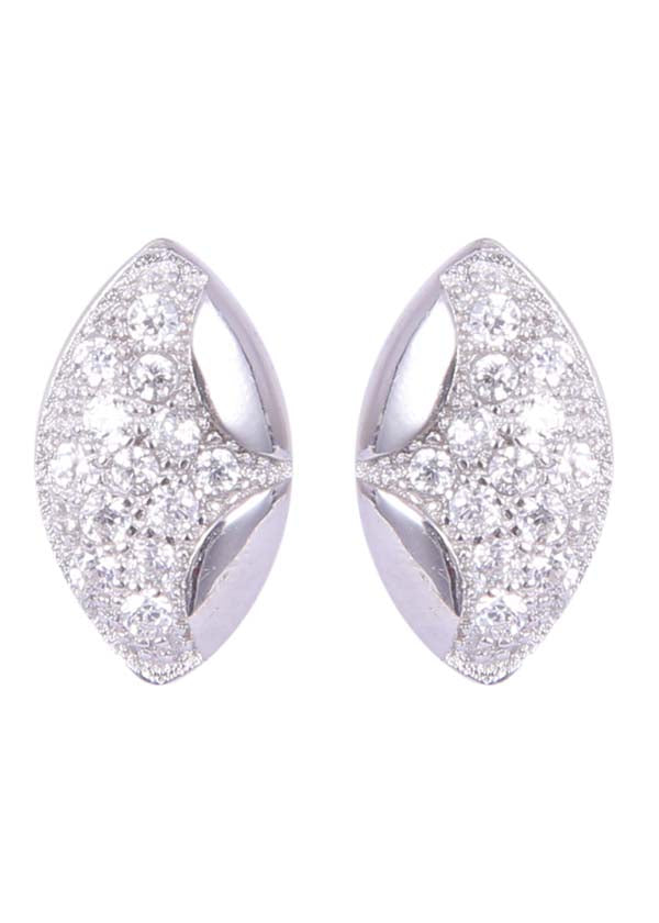 925 Sterling Silver Designer and Trendy Oval Shape Cz Studs