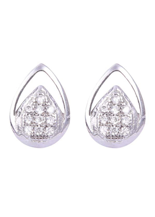 925 Sterling Silver Designer and Trendy Drop Shape Cz Studs