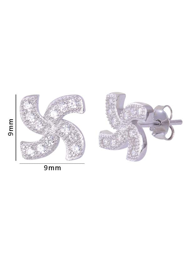 925 Sterling Silver Geomatrical Cz Studs
