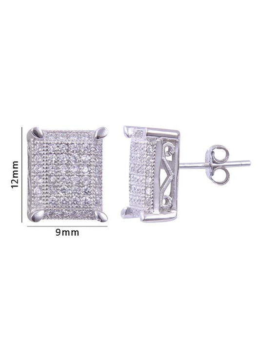 925 Sterling Silver Designer and Heavy Cz Studs