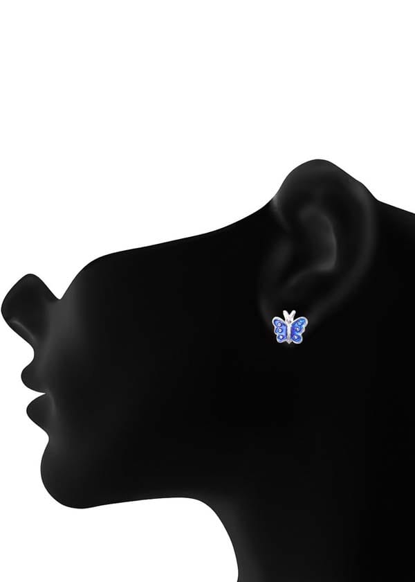 Cute and Elegant Enamel Small Butterfly Blue Studs