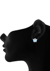 Elegant Enamel Small Butterfly sky Blue Studs Earrings