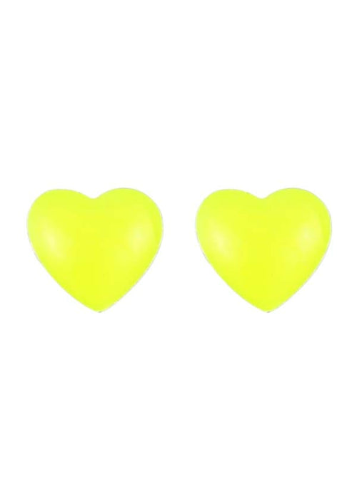 Yellow Heart Sterling Silver Enamel Studs Earrings - Default Title - Abhooshan