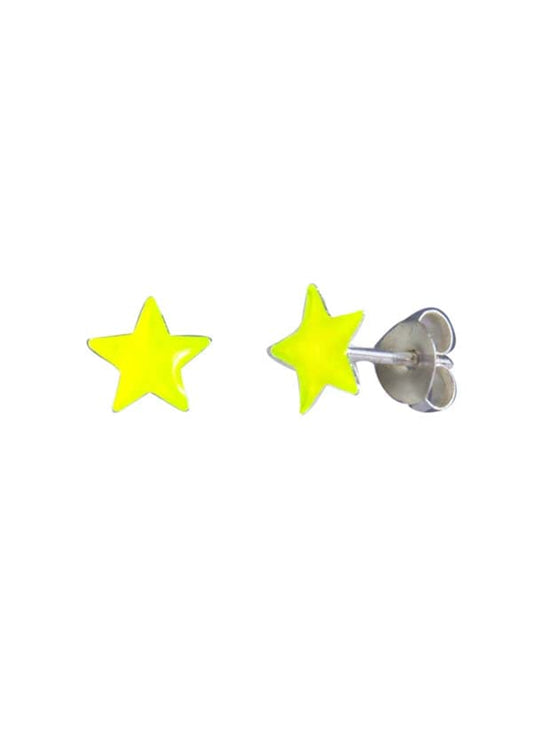 Yellow Star Sterling Silver Cute and Elegant Enamel Studs