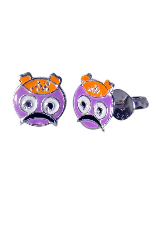 Pure 925 Sterling Silver Cute and Elegant Enamel Studs Earrings