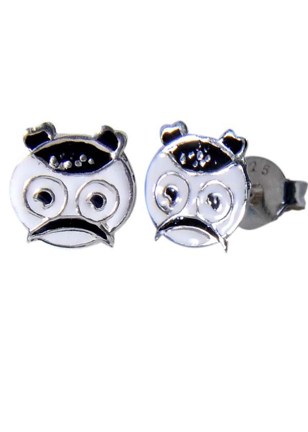 Pure 925 Sterling Silver Cute and Elegant Enamel Studs Earrings